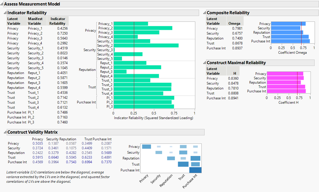 Assess Measurement Model Report for CFA Model