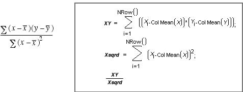 Local Variables in a Standard Slope Formula