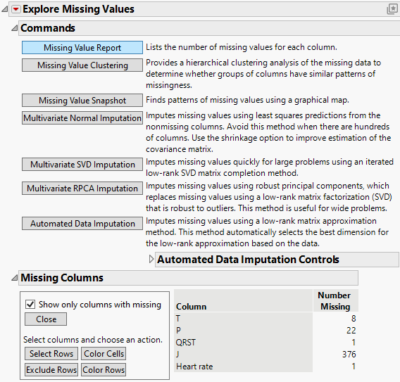 Missing Value Report