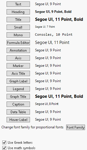 Fonts Preferences (Windows)