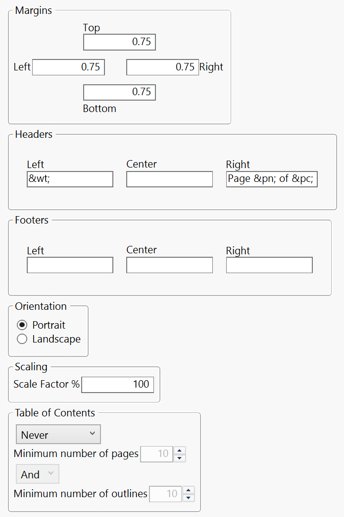 Print Preferences