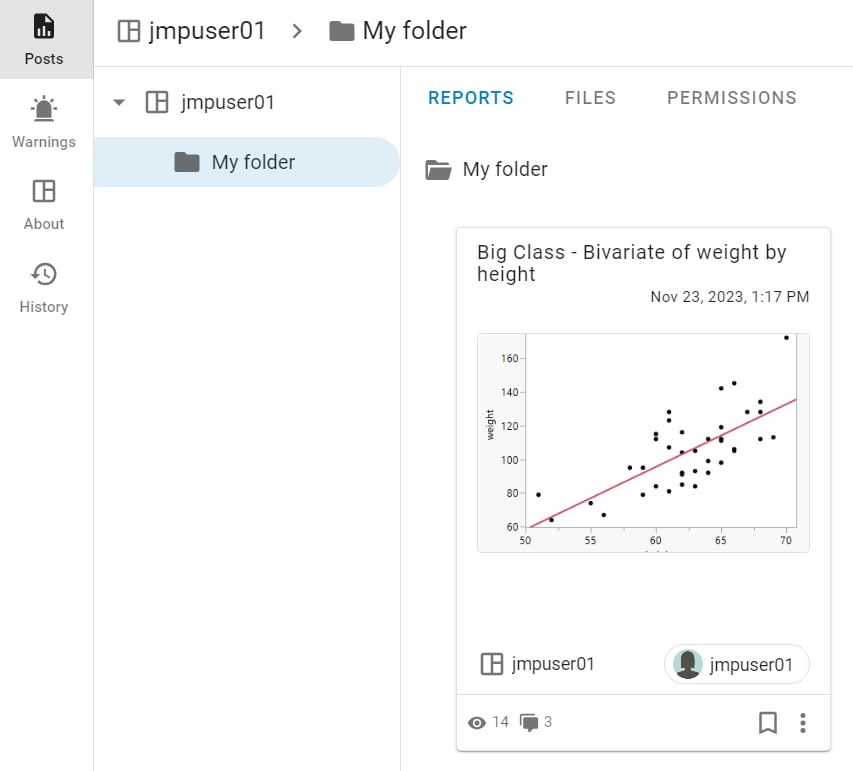 Report in a Space and Folder (Grid Format)