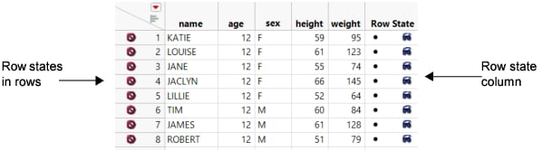 Row States in Rows and a Row State Column