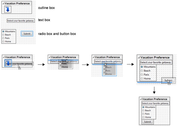 Examples of Dragging Objects into a Container