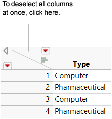 Deselecting Columns