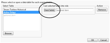 Label in Data Table Prompt Window