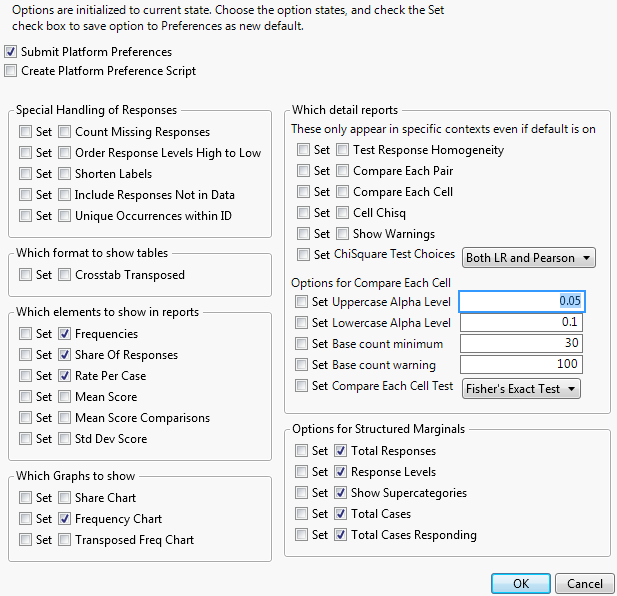 Set Preferences Window