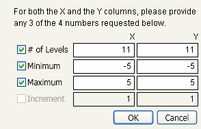 Example of the Contour Specification for Formula Column