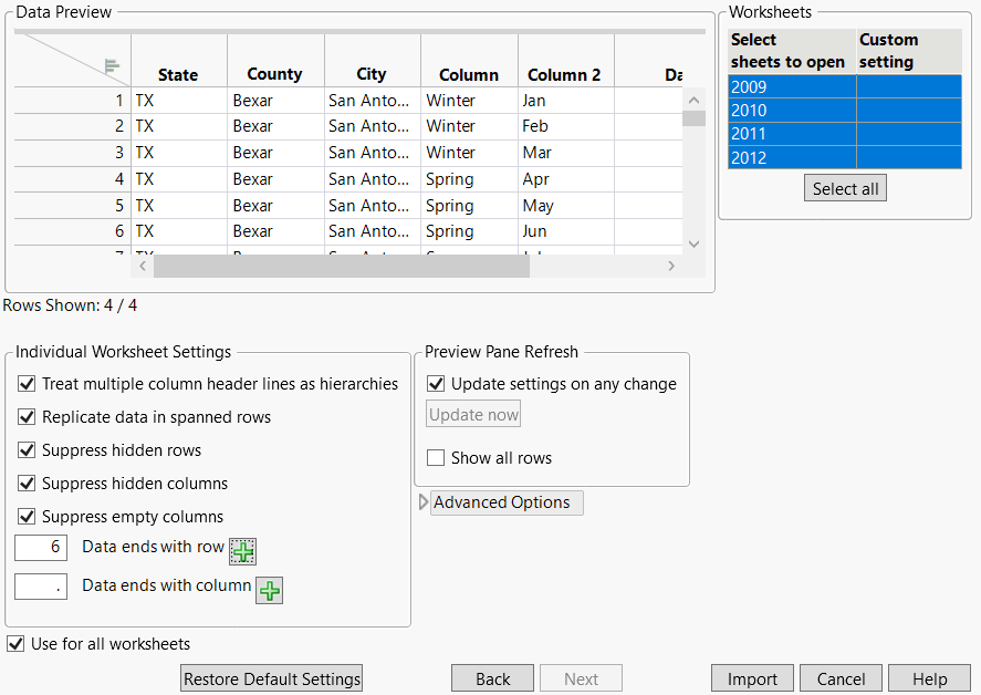 Updated Settings on Page Two