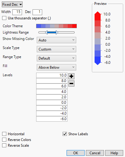 Gradient Settings Window