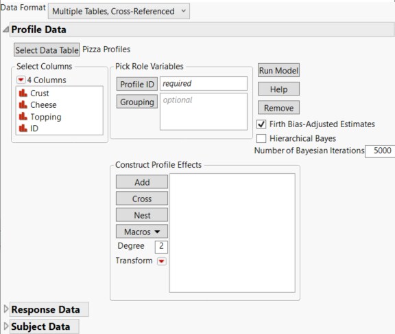 Launch Window for Multiple Tables, Cross-Referenced Data Format