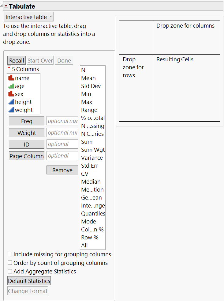 The Tabulate Interactive Table