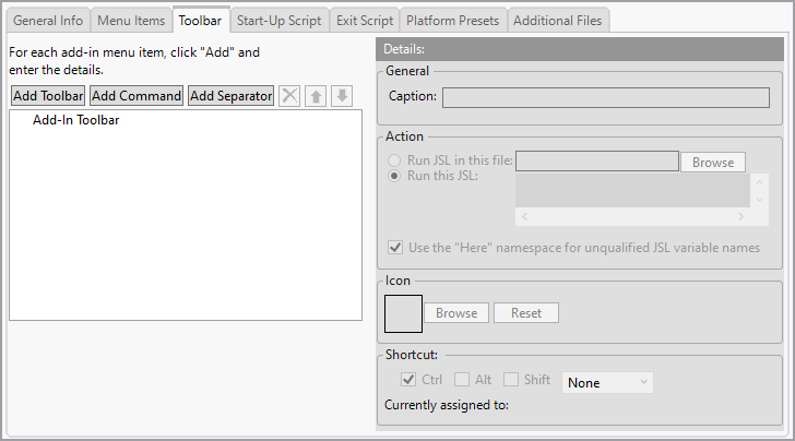 Add-In Builder Toolbar Tab