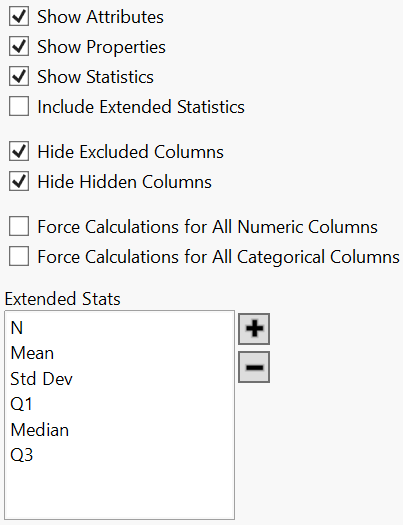 Columns Manager Preferences