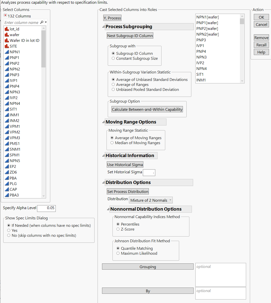 Process Capability Launch Window