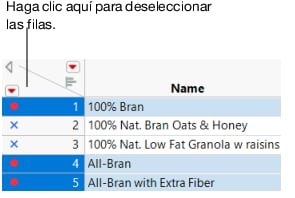 Deselecting Rows