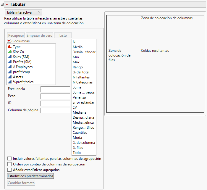 Tabulate Workspace