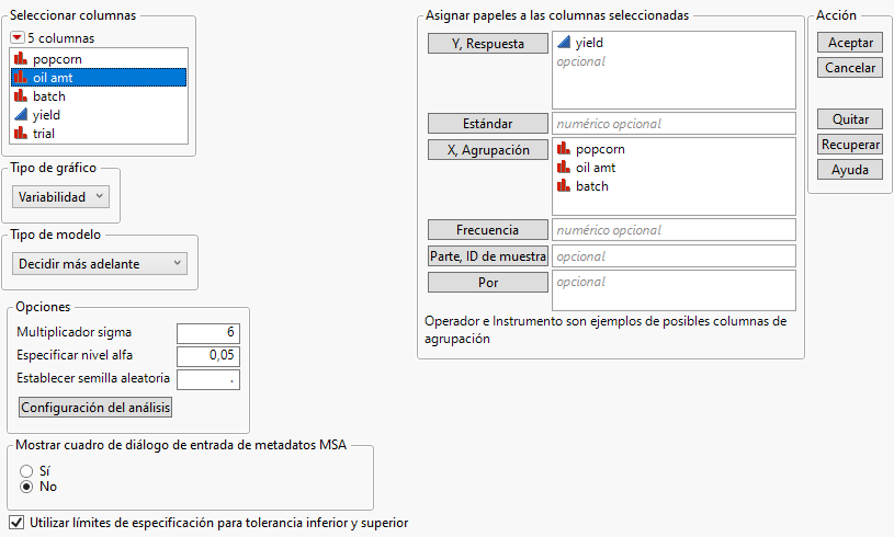 Variability Chart Window