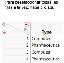 Deselecting Rows