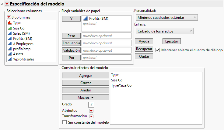 Completed Fit Model Window