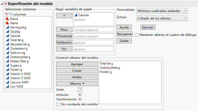 Fit Model Window