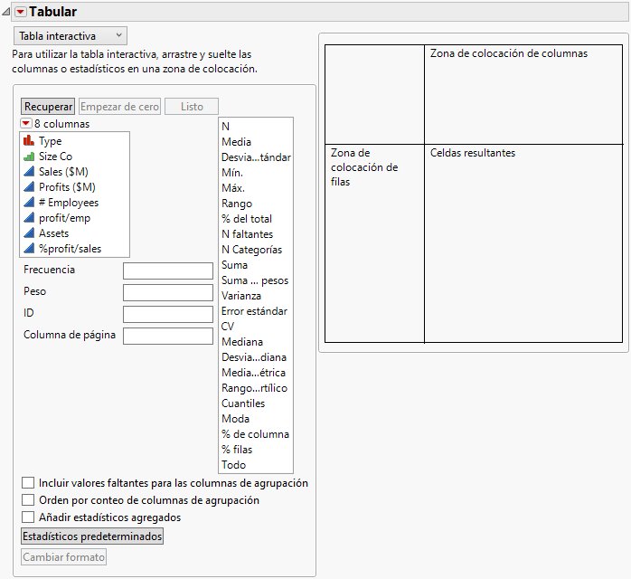 Tabulate Workspace