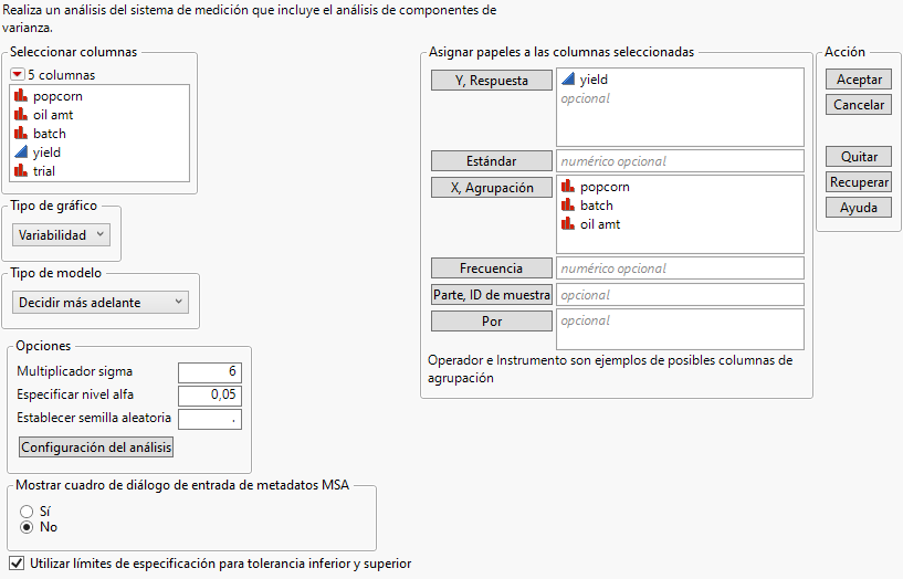 Variability Chart Window