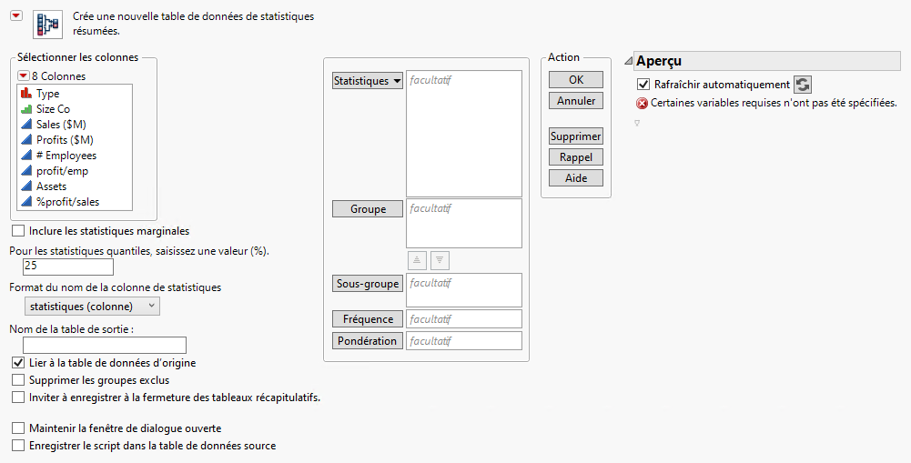 Completed Summary Window