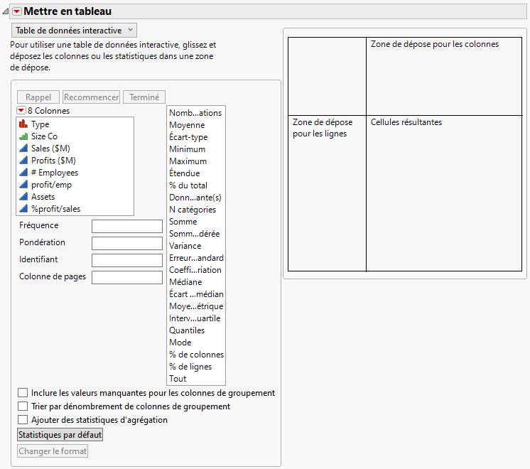 Tabulate Workspace