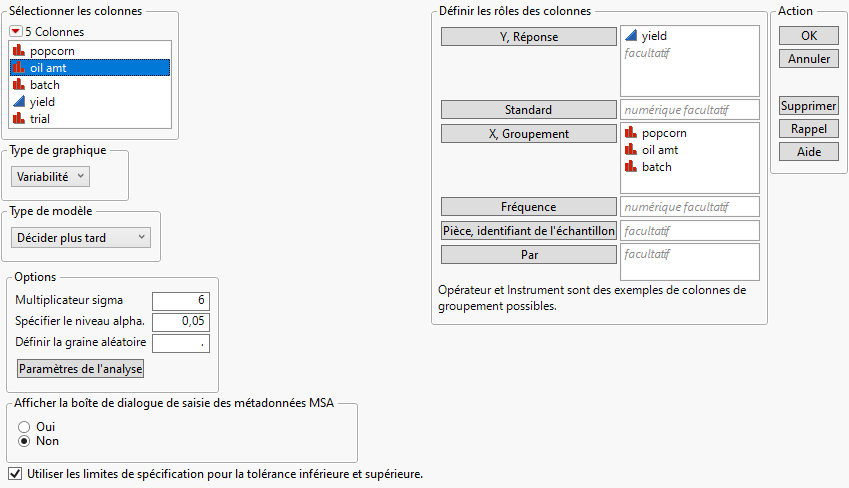 Variability Chart Window