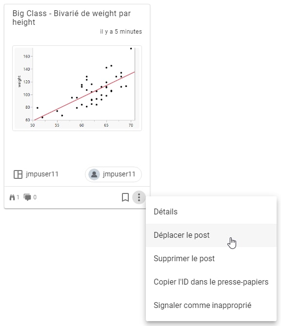 Déplacer un post