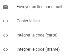 Options de partage