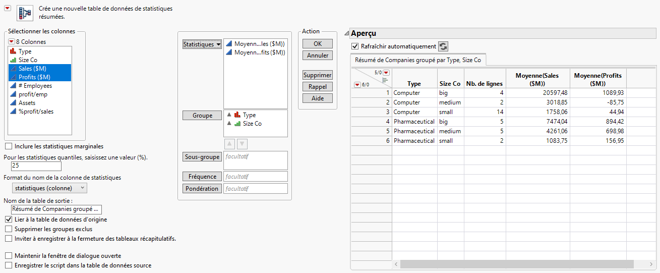 Completed Summary Window