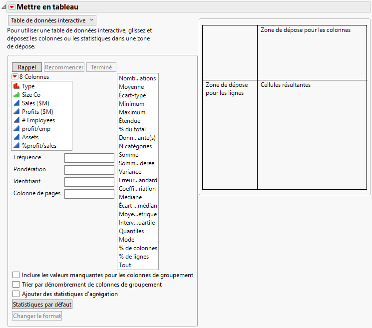 Tabulate Workspace