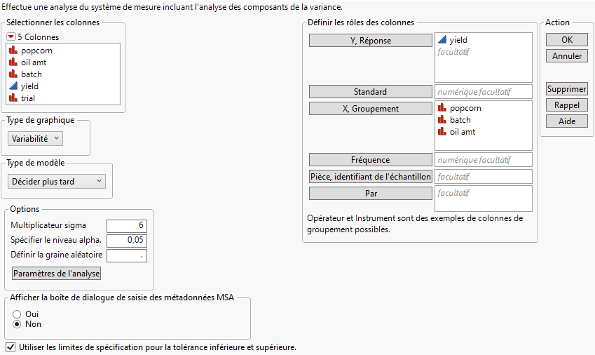 Variability Chart Window