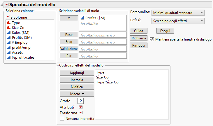 Completed Fit Model Window