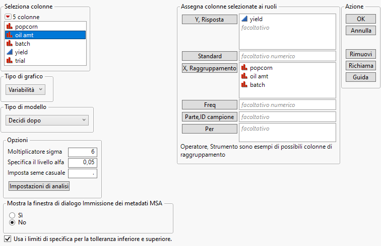 Variability Chart Window