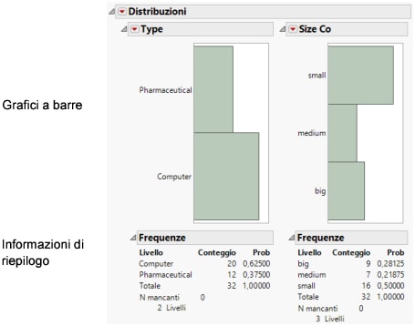 Bar Charts of Type and Size Co