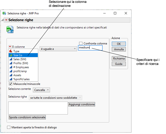 Select Rows Window