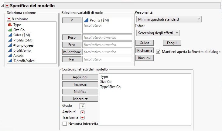 Completed Fit Model Window