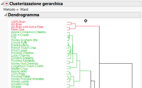 Portion of the Hierarchical Clustering Report