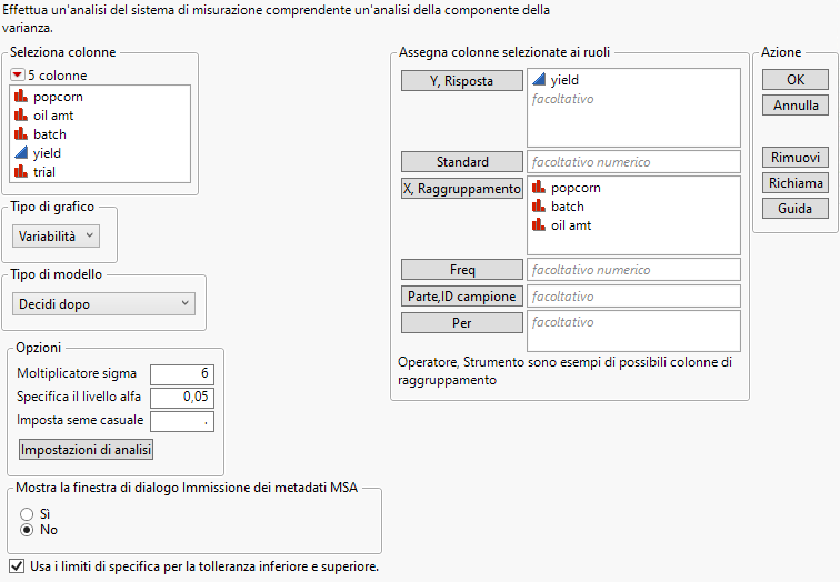 Variability Chart Window