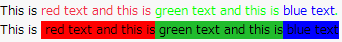 HTML Text and Background Colors