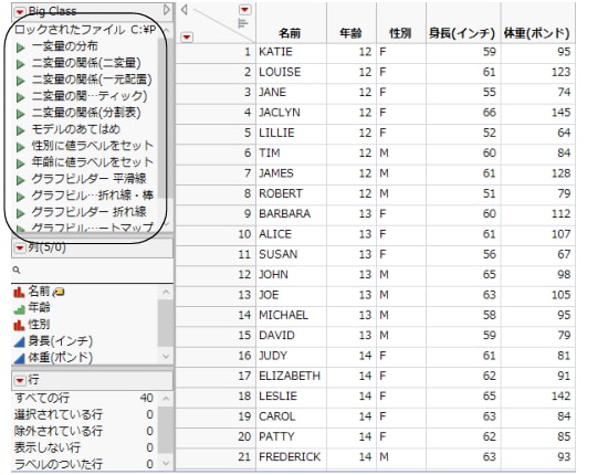 データテーブルに保存されたスクリプト