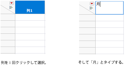 列名の入力