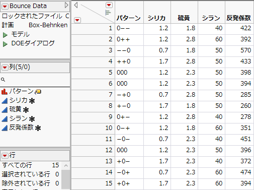 「反発係数」のアスタリスクと2つの列プロパティ