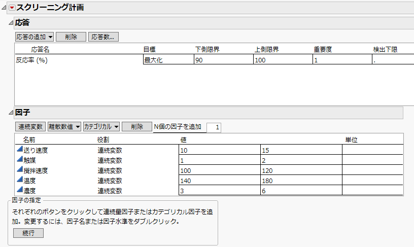 応答と因子