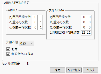 「複数のARIMAモデル」の指定