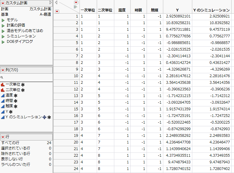 計画テーブル