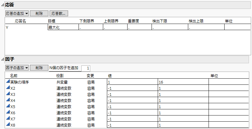 応答と因子